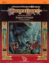 DL1 Dragons of Despair de Tracy Hickman. Advanced Dungeons and Dragons Dragonlance Official Game Adventure. TSR, Inc., 1984